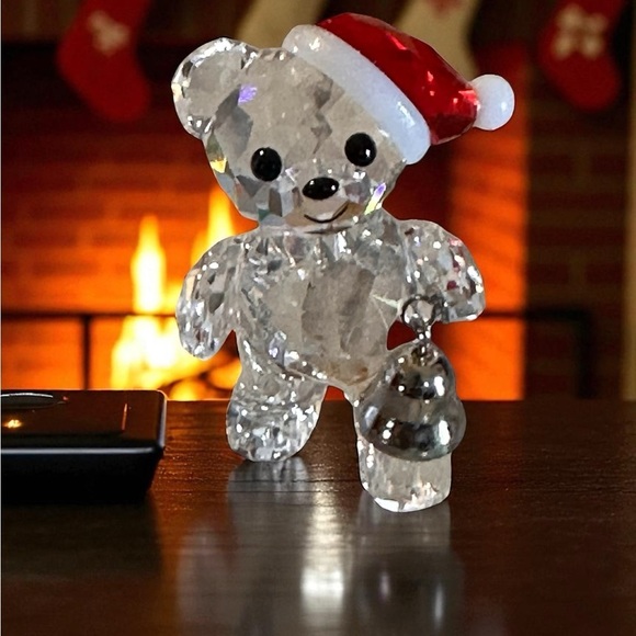 Swarovski Kris Bear Holiday Collection 2013 5003400 Bear W Red Hat & Bell Used - Picture 5 of 15